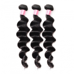 Elfin Hair Loose Deep wave 3PCS Brazilian Hair 12A 8-30inch Hair 100% Human Virgin Hair Extensions Natural 1B Color Free Shipping