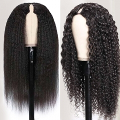 Elfin Hair I Part Wig Minimal Leave Out V Part Wig No Glue No Gel Wig 200%/250% Density Human Hair Full Machine-made