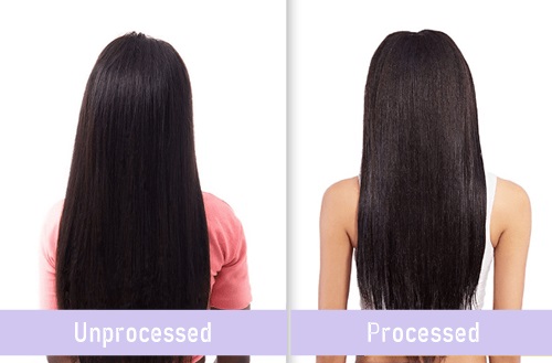processed hair vs. unprocessed hair