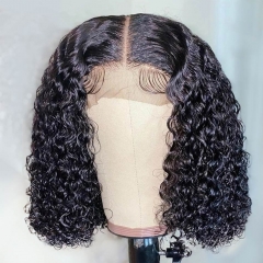 NEW IN Elfin Hair 13*4/13*6 Transparent Lace / HD Lace Curly Bob Lace Frontal Wig 180% Thick-full Human Hair Pre-plucked Lace Wig