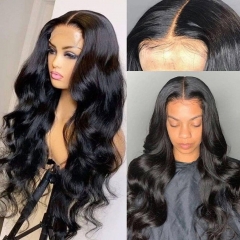 4*4 HD Lace Closure Wig 250% density Big Wave Transparent Lace Closure Wig Body wave Lace Soft Curls