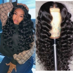 Elfin Hair 13A Loose Wave 13*4 HD/Transparent Lace Bouncy Curls Big Wave Lace Frontal Wig 180% Density 10-28inch