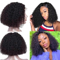 NEW IN Elfin Hair 13*4 Transparent Lace / HD Lace Curly Bob Lace Frontal Wig 180% Thick-full Human Hair Pre-plucked Lace Wig