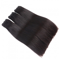 [New Arrival] Double Drawn Full End Unprocessed Straight Hair Natural Black 3 Bundles/pack Virgin Human Hair Extensions