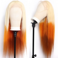 【New In】Elfin Hair 13A 613/Orange/4 Color 13*4 200% Density Transparent Lace Frontal Wig Human Hair Wig