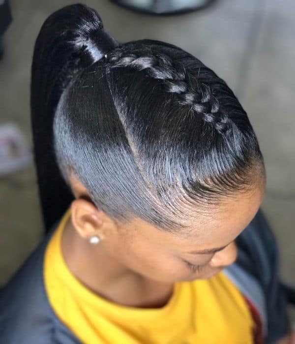 ponytail with braids