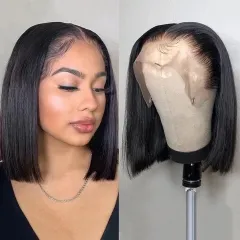 Elfin Hair 13*4 HD Transparent Lace Bob Wig 180% Density 10-14inch Straight Hair Lace Frontal Wig