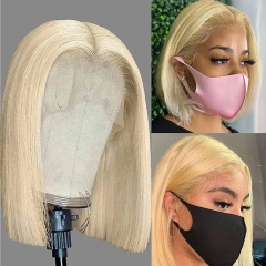 Elfin Hair 613 Blonde Straight Hair Bob Wig 13*4 Lace Frontal Wig 180% Density Invisible Lace Wig 