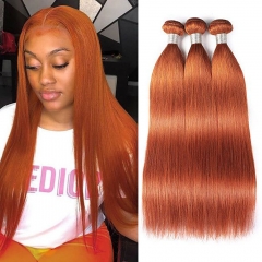 Elfin Hair 350 Ginger Orange Hair Bundles 100% Human Virgin Hair Extension