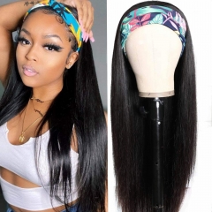 Elfin Hair Straight Hair Silky Straight Headband Wig Sport Wig For Black Women 250% Density Full Hair No Glue No Gel Headband Wig