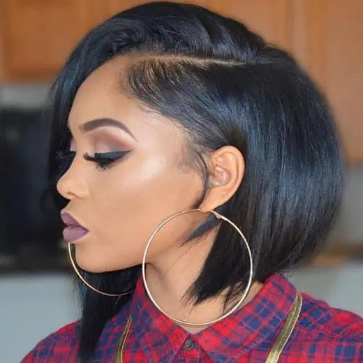 Textured Bob with Side-Swept Bangs