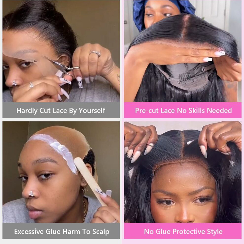 Pre-cut glueless lace wigs