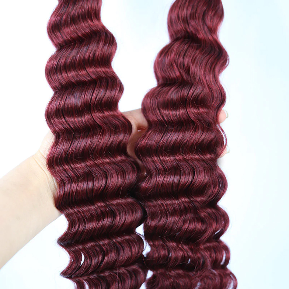 burgundy human hair with no weft