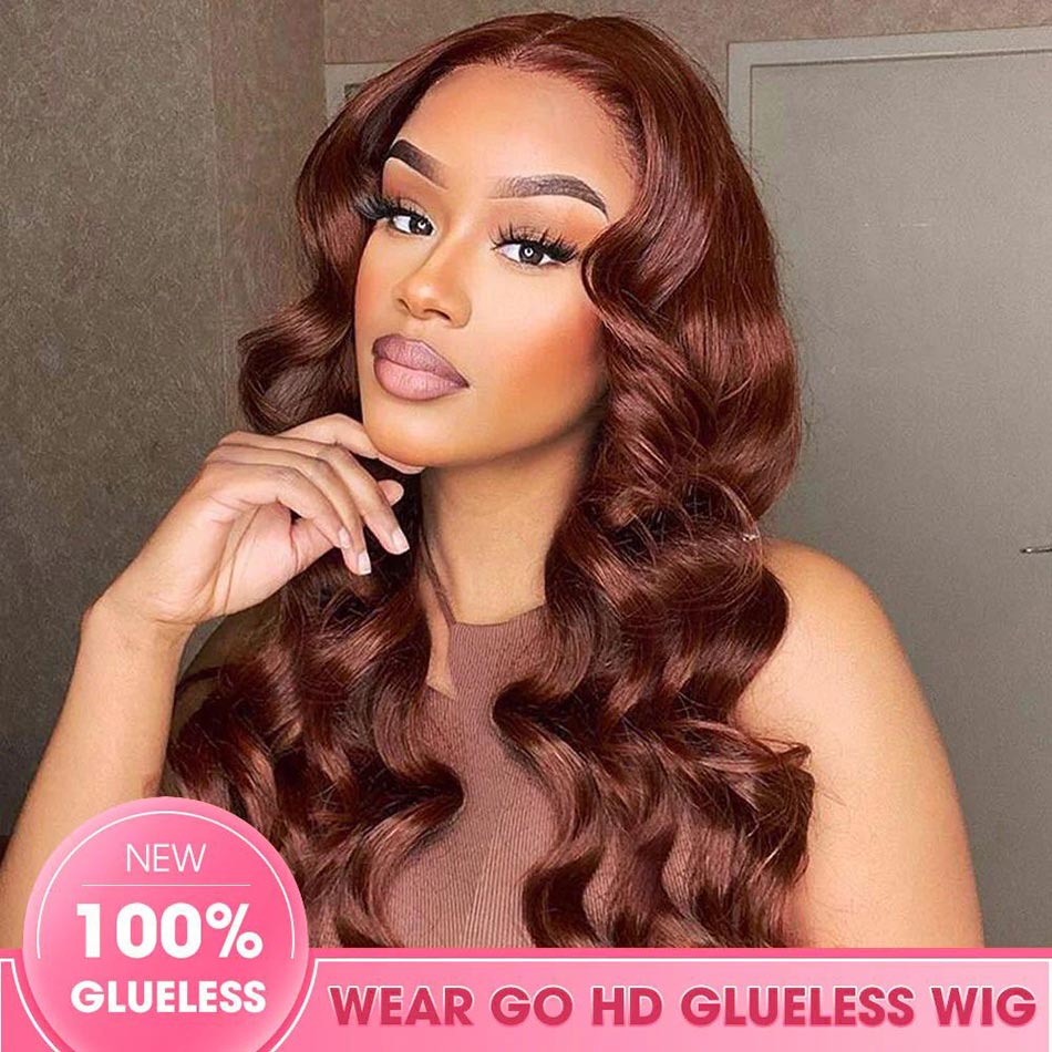body wave reddish brown lace front wig