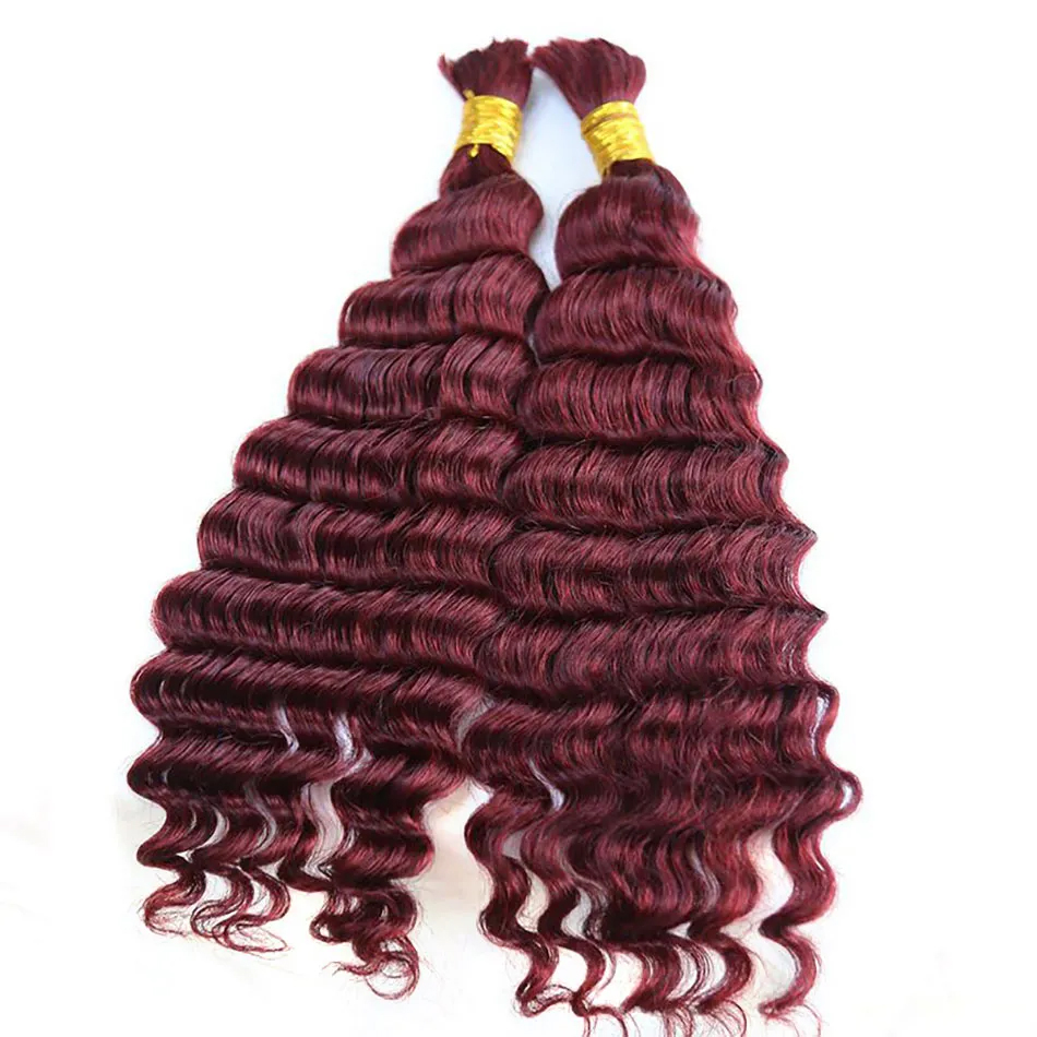 burgundy deep wave braiding hair
