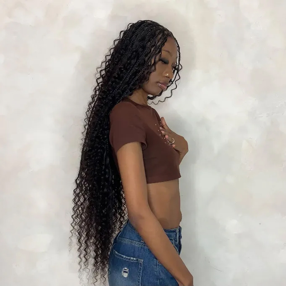 goddess braids with curl ends