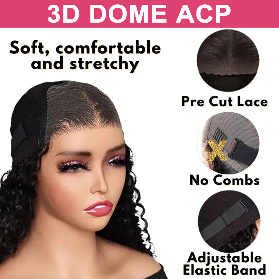 ElfinHair 3d dome cap glueless wig