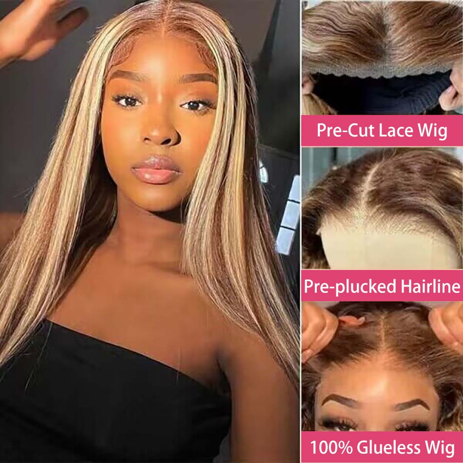 highlight lace wig with no glue