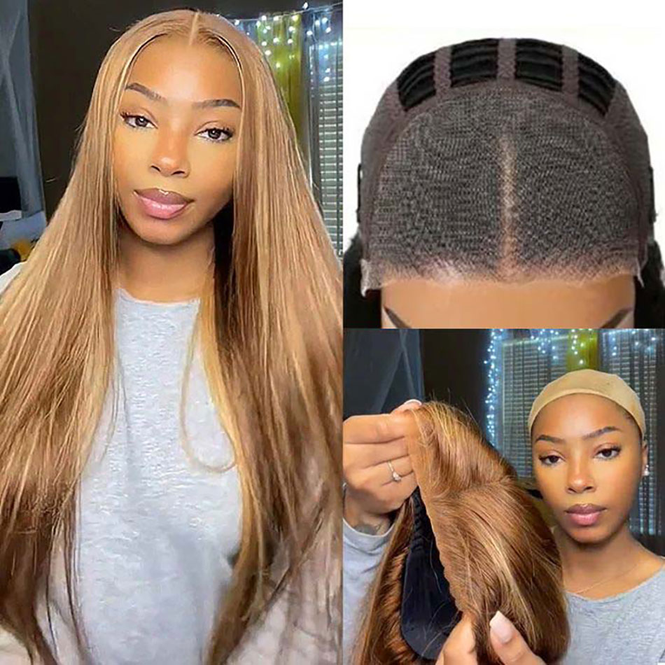 honey blonde glueless lace wig