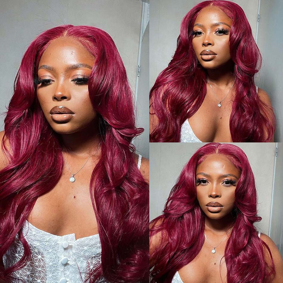 burgundy glueless wig for black women