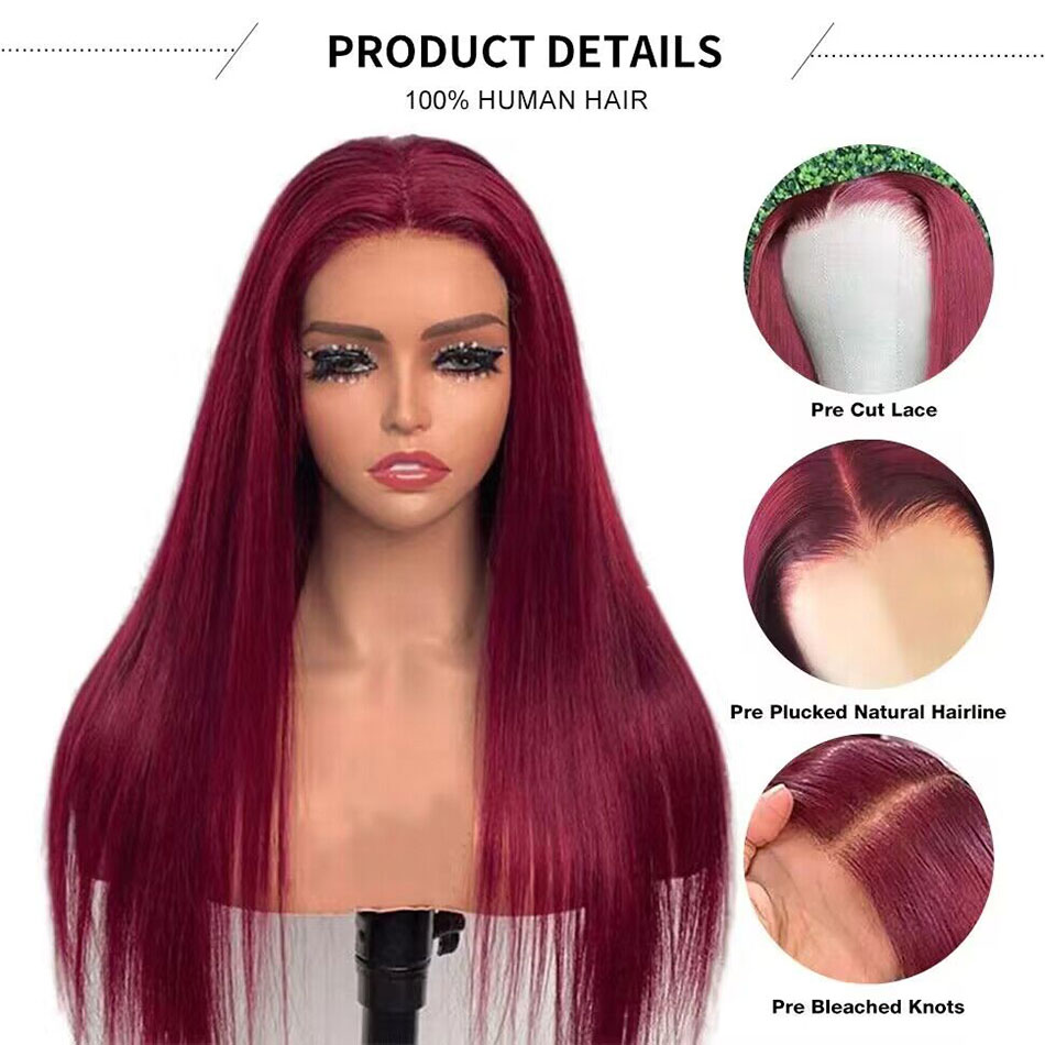 straight glueless lace front wig