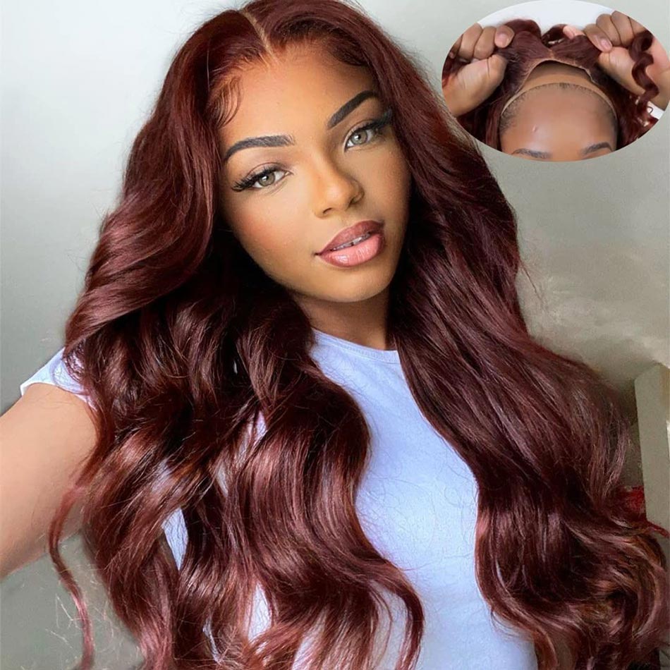 reddish brown lace front wig glueless wig
