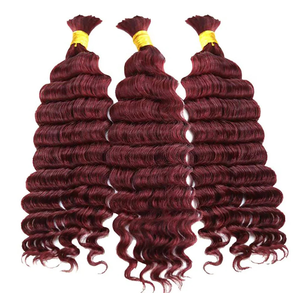 burgundy human hair bulk