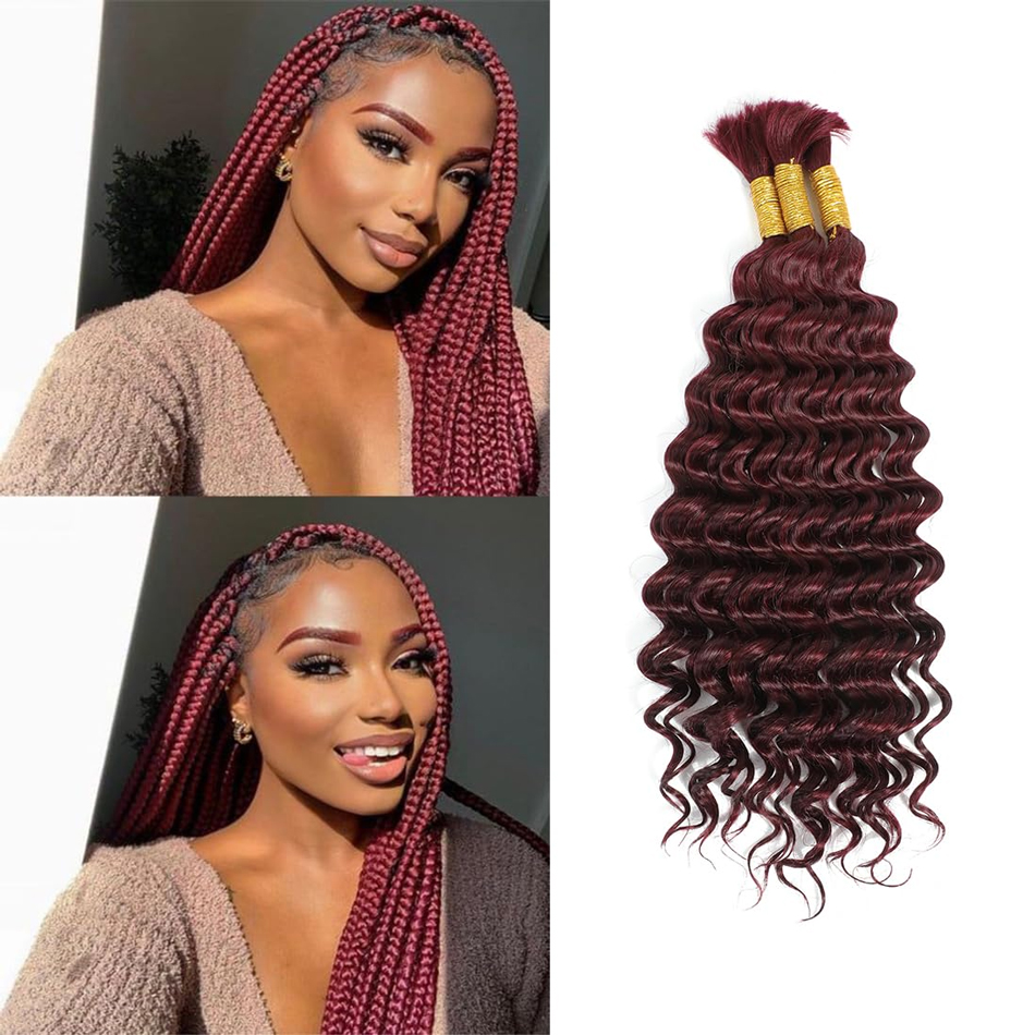 burgundy human braiding hair
