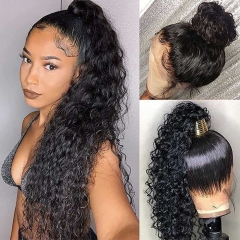 Elfin Hair 250% density 10-30inch 360 Lace Frontal Wig All Lace Around Preplucked With Baby Hair Water Wave Lace Wig Customize 3 day