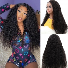 【Big Lace 13x6】Kinky Curly 250% Desnity Transparent/HD Lace Frontal Closure Wig With Deep 6inch Parting Lace Space