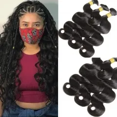 Natural Black Body Wave Bulk Hair Extensions for Braiding Bohemian Knotless