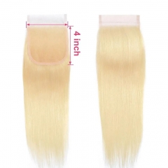 613 13A【 1PC Closure】Blonde Transparent/HD Lace 4*4/5*5 Closure (Free Part, Middle Part & Three Part)