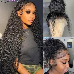 【 3D 360 HD Lace】360 Deep Part Lace Kinky Curly Frontal Wig 180%/250% Density Bleach Knots Pre-Plucking