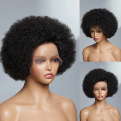 【New In】Elfin Hair Natural 4C Afro Curly Bob Wig 13*4 Transparent Lace 180% Density Short Curls Wig Bleach Knots Customized 3 Days