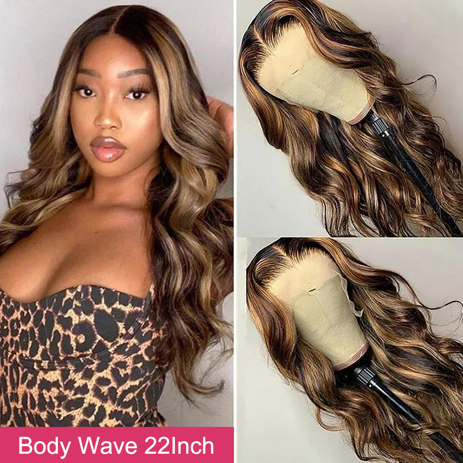 honey blonde body wave wig