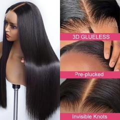 【9 Textures 13x4 3D GLUELESS】13x4 3D Real GLUELESS  Lace Frontal Wig Knots Bleaching Pre-plucking