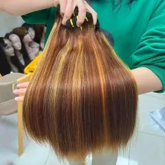 P4/27 Color Vietnamese Super Double Drawn Bone Straight Raw Human Hair Weave