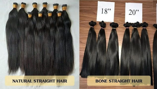 bone straight hair vs. normal straight hair