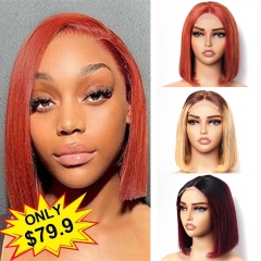 【Super Double Drawn】Colored Wear Go Glueless Full-Max 4x4 Lace Closure Bob Wig