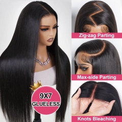 【3D HD GLUELESS LACE】9x7 HD Lace Closure Wig Max Parting Pre-plucked & Knots Bleaching