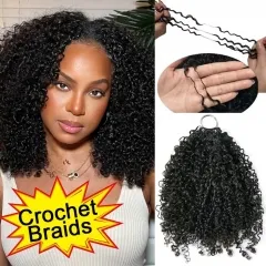 【Seamless Crochet Braids】Multi-Textured Kinky Curly Soft Crochet Feather Braids Hair Newest 100% Human Hair Extensions