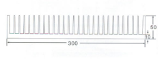 Aluminum profile heat sink machining 300X50mm