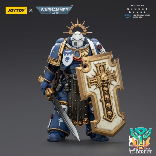 JoyToy JT02809 1/18 Warhammer 40K Ultramarines Torvald with Power Sword Stormshield and Bolt Pistol