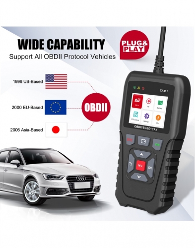 YA301 OBDII/EOBD Battery test real 16Pin Code Reader graph datastream USB update OBD2 Diagnostic Tool PK CR3001 YA301 ENHANCED OBDII SCANNER FOR ALL O