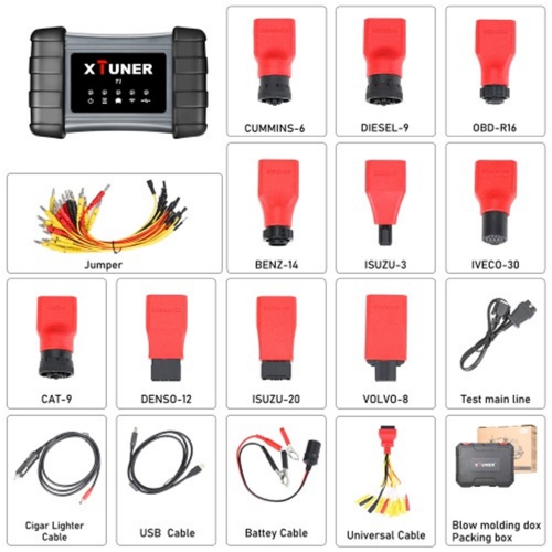XTUNER Truck Diagnostic Tool Heavy Duty Diesel OBD Tool for Auto Code Scanner Xtuner T1 Free Update Online Support 11 Multi-language