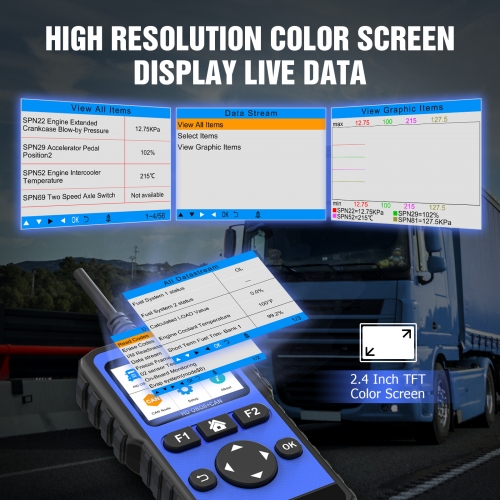 HD10 OBD2+HD Heavy Duty Truck Scanner All System Code Reader 6/9/16 PINS OBD 2 Diesel Scanner Diagnostic Tool Free Update