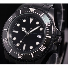 44mm parnis black Sterile dial black PVD Ceramic Bezel automatic mens watch P66