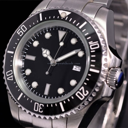 44mm parnis black Sterile dial sea dweller Ceramic Bezel automatic mens watch 65