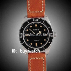 43mm Parnis black dial orange marks sapphire glass miyota Automatic mens Watch 10ATM black bezel 149