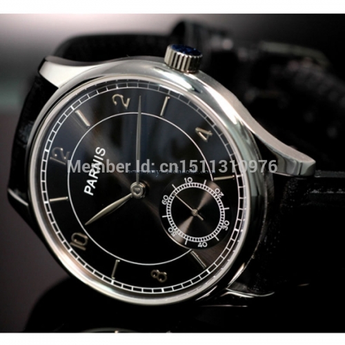 44mm parnis black dial ST 6498 Mechanical manual wind  mens watch P31